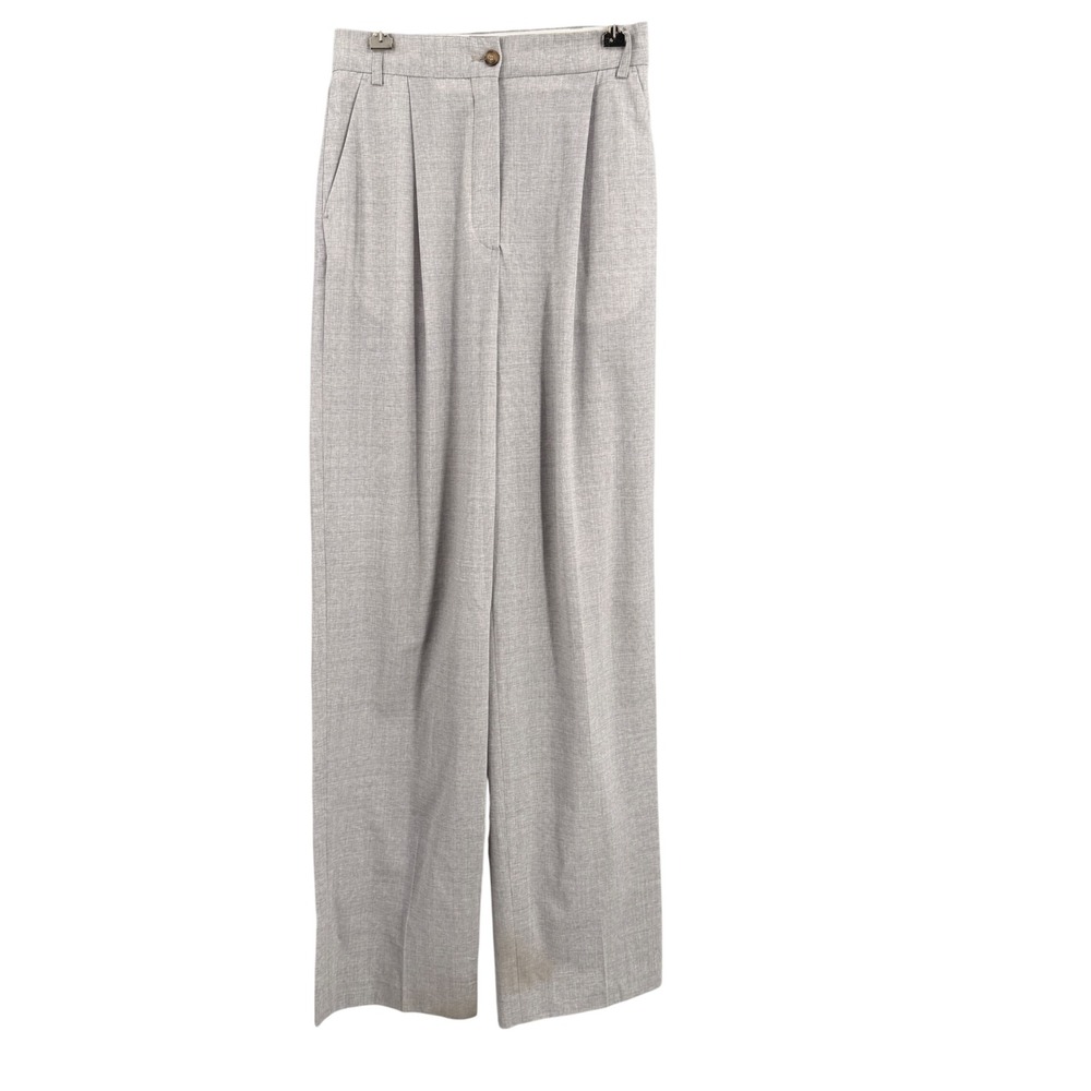 LA Collection Wool Blend Pants Gray Wide Leg Pleated Size‎ 00